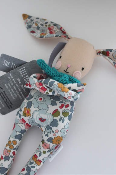 MiniBob Bunny - Liberty print & turquoise scarf