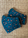 NEW! Cotton Face Mask - ADULT - teal leopard print