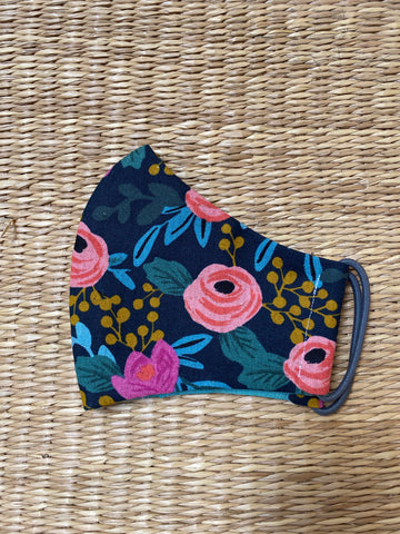 Rifle Paper Co. - Rosa Navy - Adult Cotton Face Mask